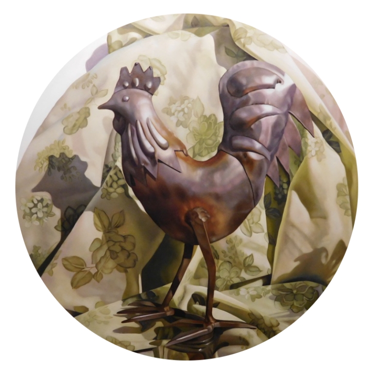 Full Metal Rooster, a painting by Australian artist Katherine Edney