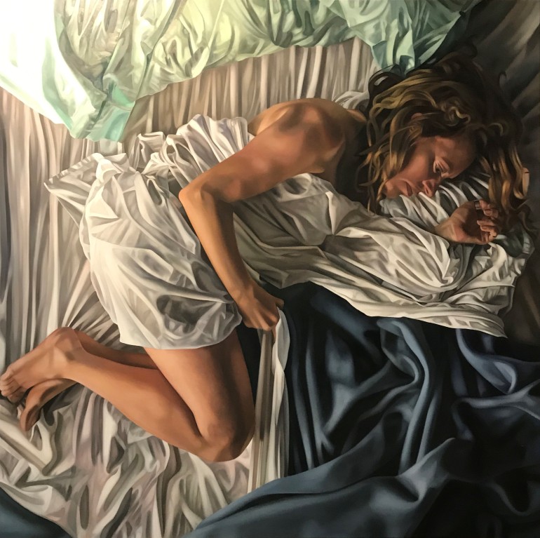 Australian artist Katherine Edney's painting, 'Self Portrait Contemplating Solitude'.
