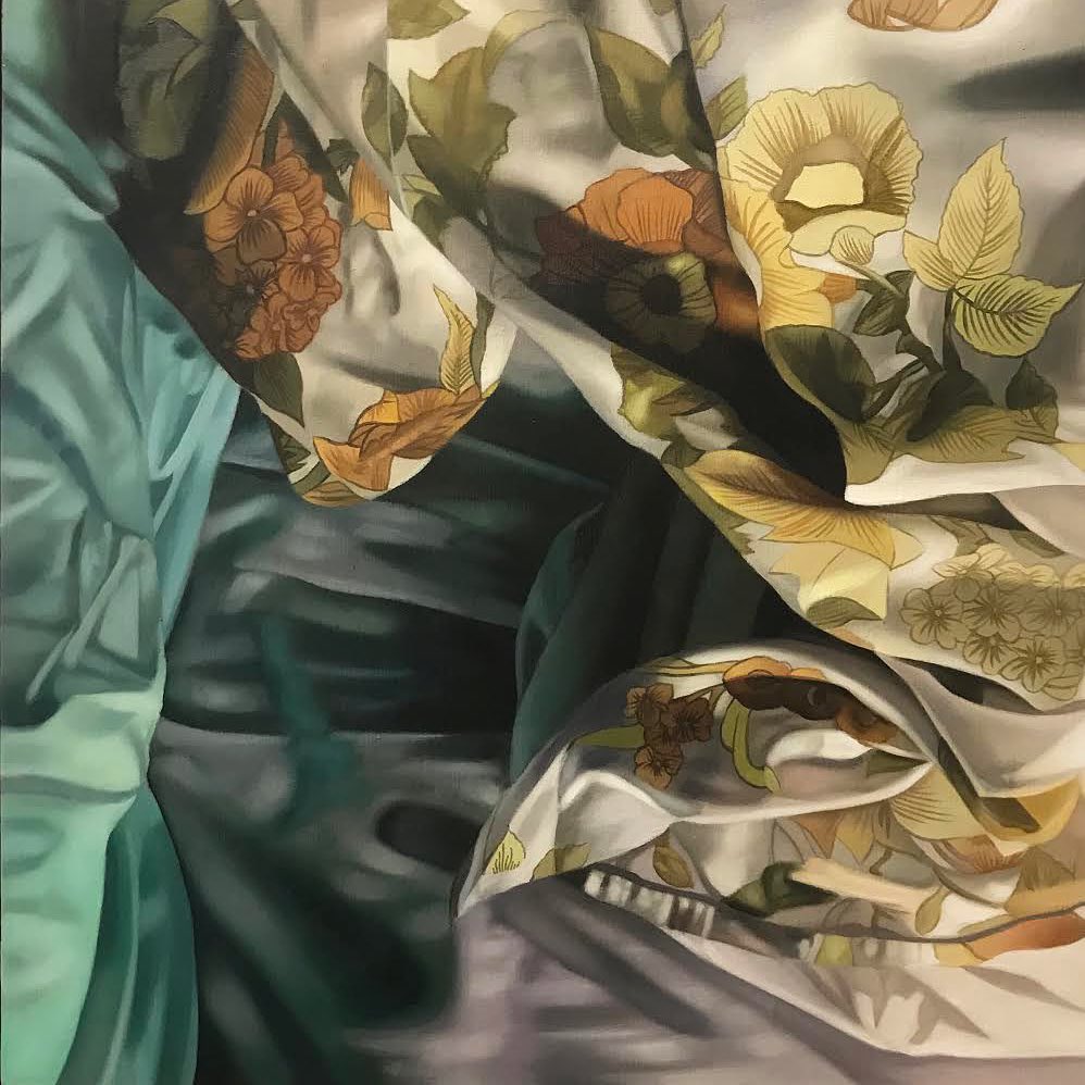 Flowers on the bed IV - a painting by Katherine Edney.